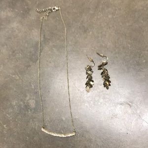 Holiday earrings and a necklace.